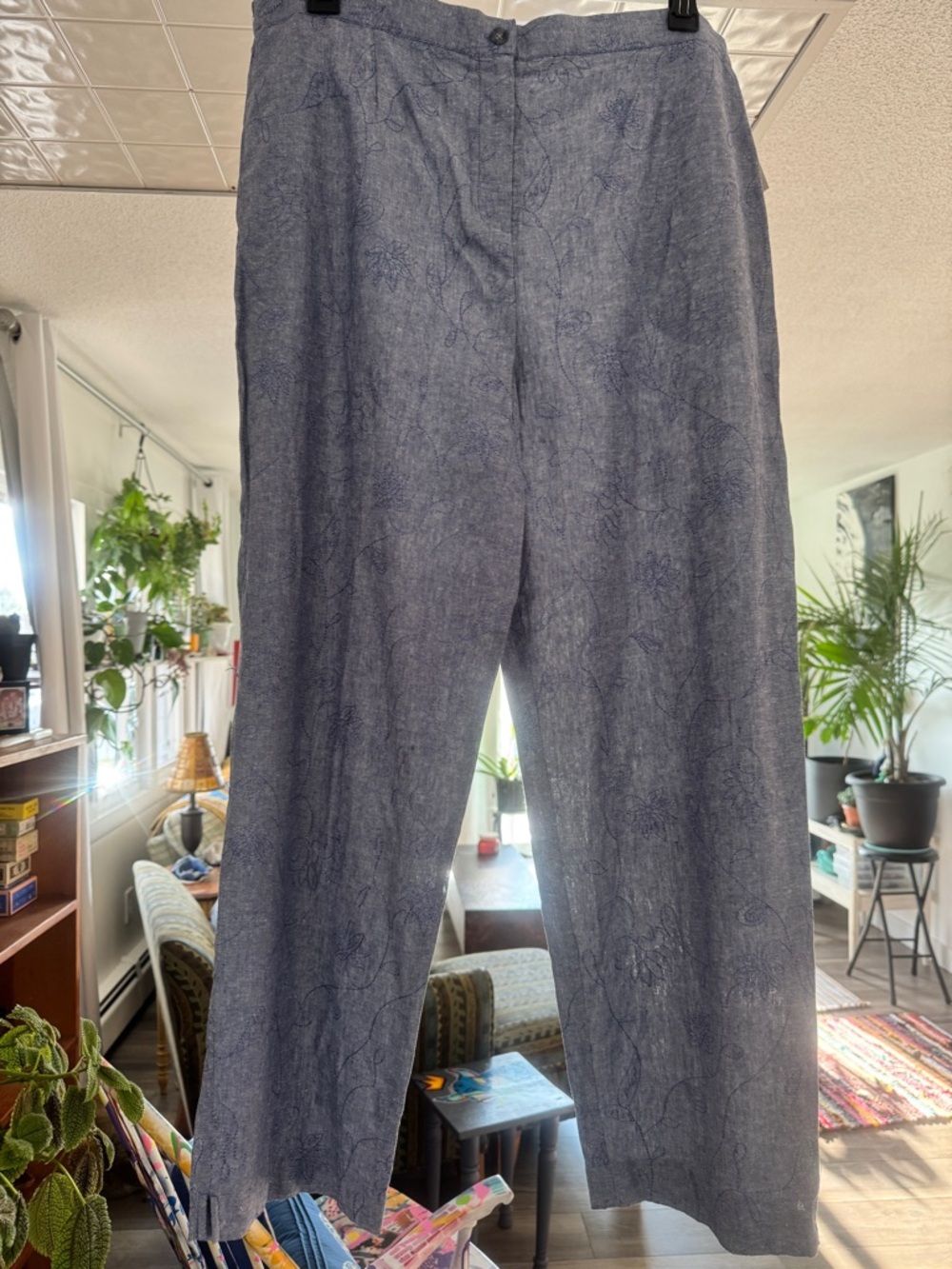 NWT Embroidered Linen Blend Pants XL 18 - Picture 4 of 8